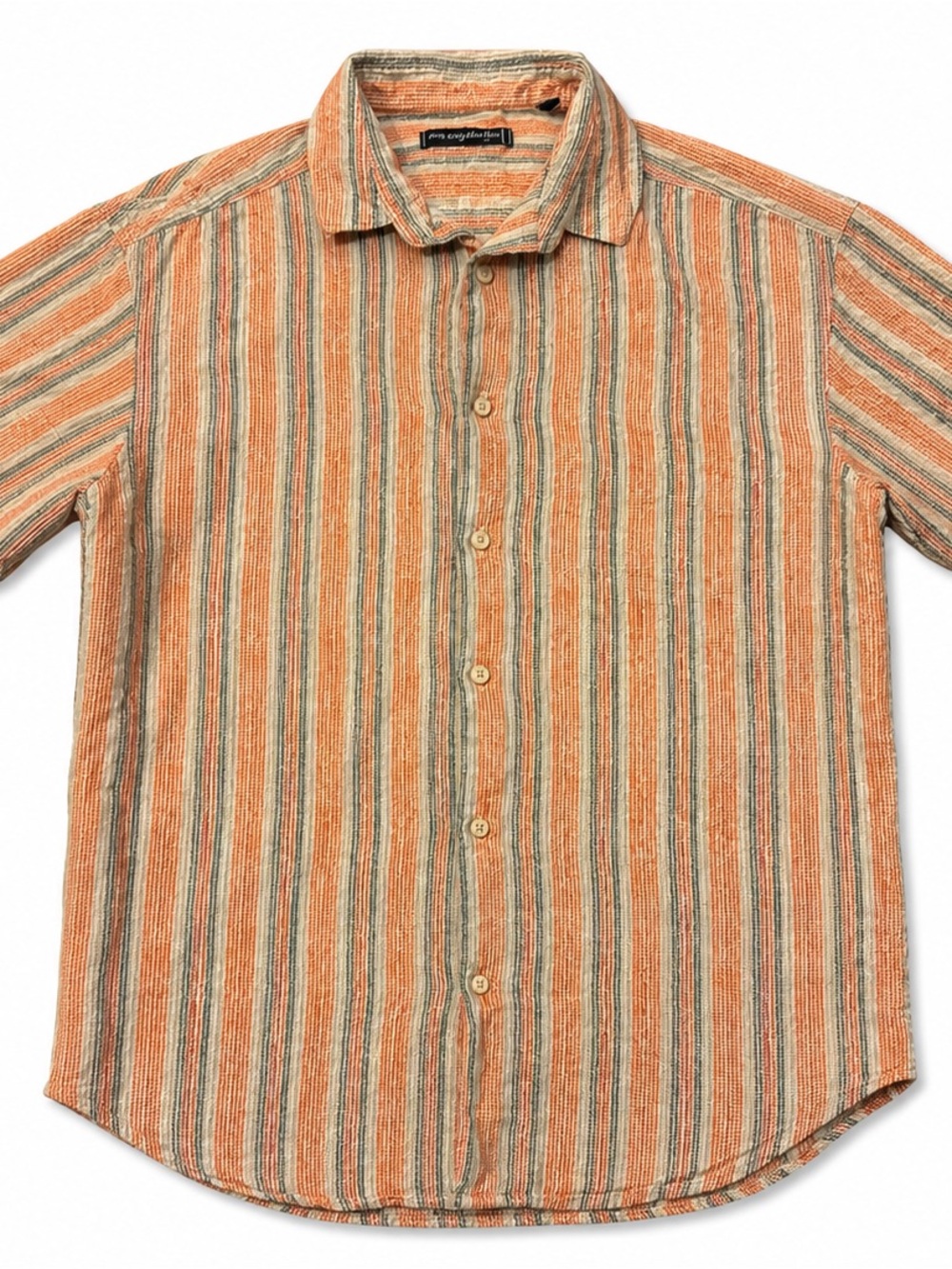 Vintage FUBU The Collection Men’s Striped Short-Sleeve Button-Up Shirt